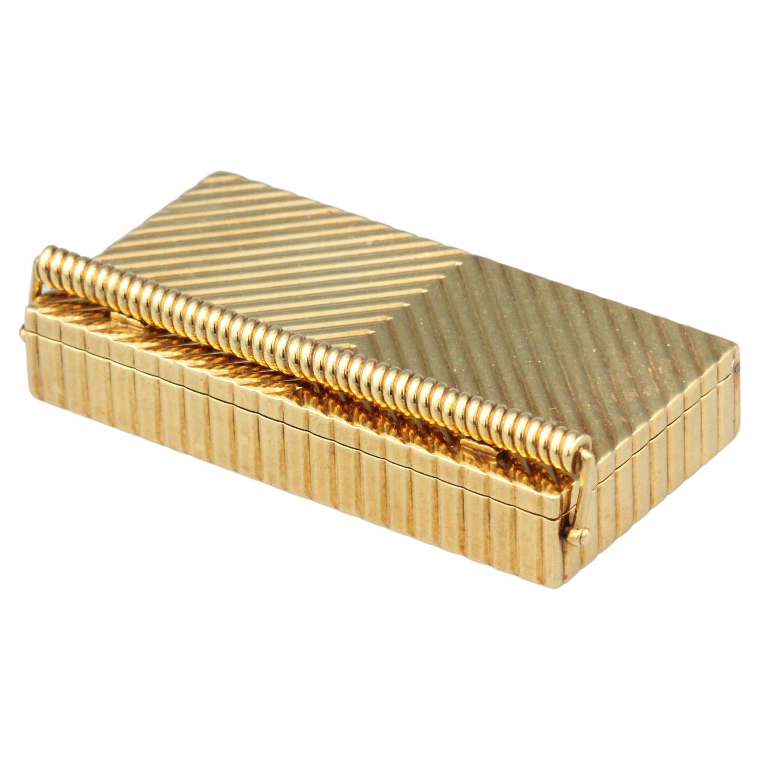 Bvlgari 2 Section 18k Gold Pill Box For Sale