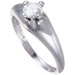 Bvlgari .40 Carat Diamond Solitaire Platinum Engagement Ring