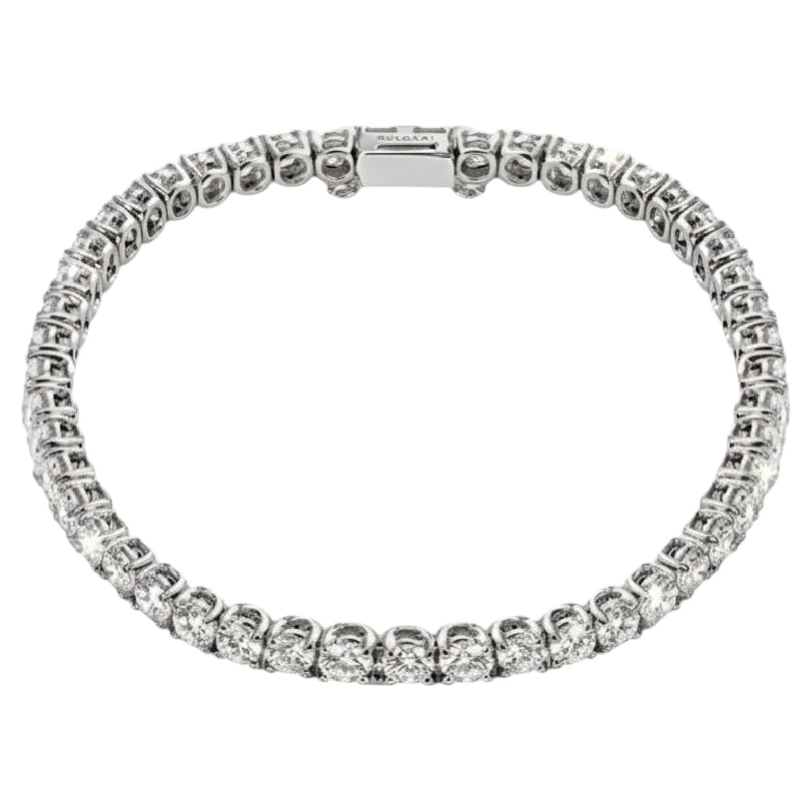 Bracciale tennis con diamanti Bvlgari 4,60 carati in oro bianco 18 carati