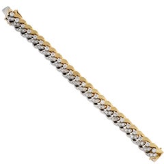 Bvlgari 7.2 carat Diamond Curb Link Two Tone Bracelet