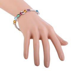 Bvlgari Allegra 18 Karat White Gold Diamond and Multi-Colored Gemstone Bracelet