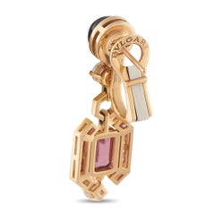 Bvlgari Allegra 18K Rose Gold 1.22ct Diamond, Amethyst, and Tourmaline Earrings