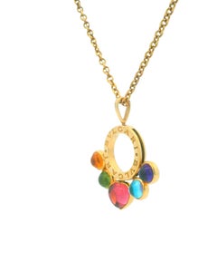 BVLGARI Allegra 18K Yellow Gold Multicolor Stone Necklace Ladies Necklace