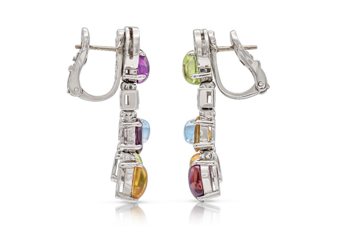 Bvlgari Allegra Orecchini pendenti con più gemme In condizioni buone in vendita a New York, NY