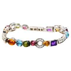 Bvlgari Allegra Multi-Gemstone 18K White Gold Bracelet