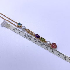 Bvlgari Allegra Multi-Gemstone Pearl and Diamond 18K Yellow Gold Pendant Necklac