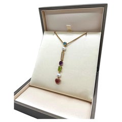 Bvlgari Allegra Multi-Gemstone Pearl and Diamond 18K Yellow Gold Pendant Necklac