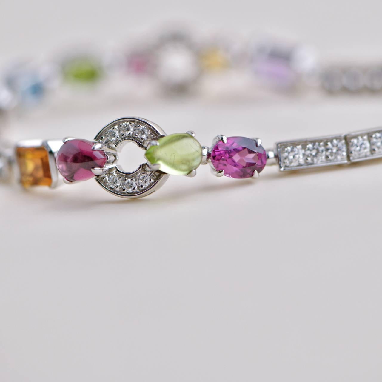 Bvlgari Allegra Multi-Gemstone White Gold Bracelet 2