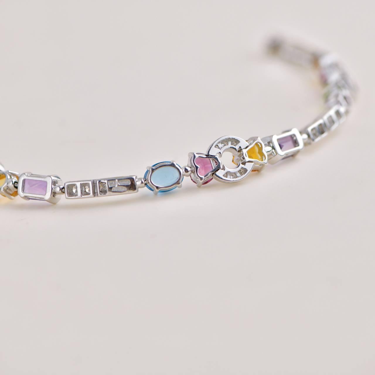 Bvlgari Allegra Multi-Gemstone White Gold Bracelet 4