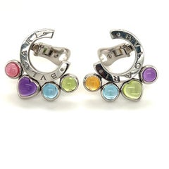 Bvlgari Allegra Multicolor Gemstone 18 Karat White Gold Earrings
