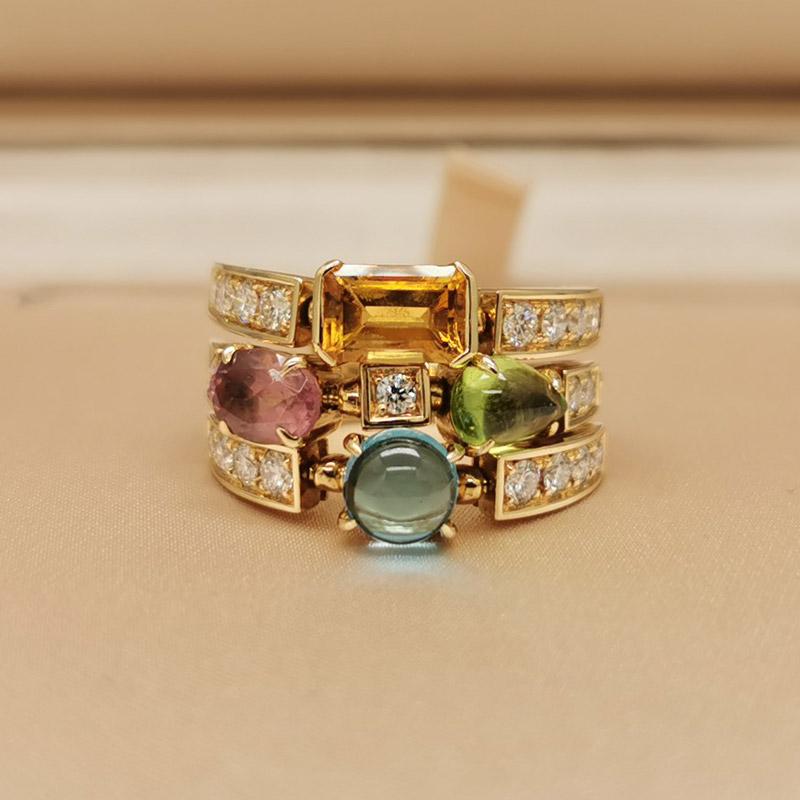 Brilliant Cut BVLGARI - Allegra ring in yellow gold For Sale