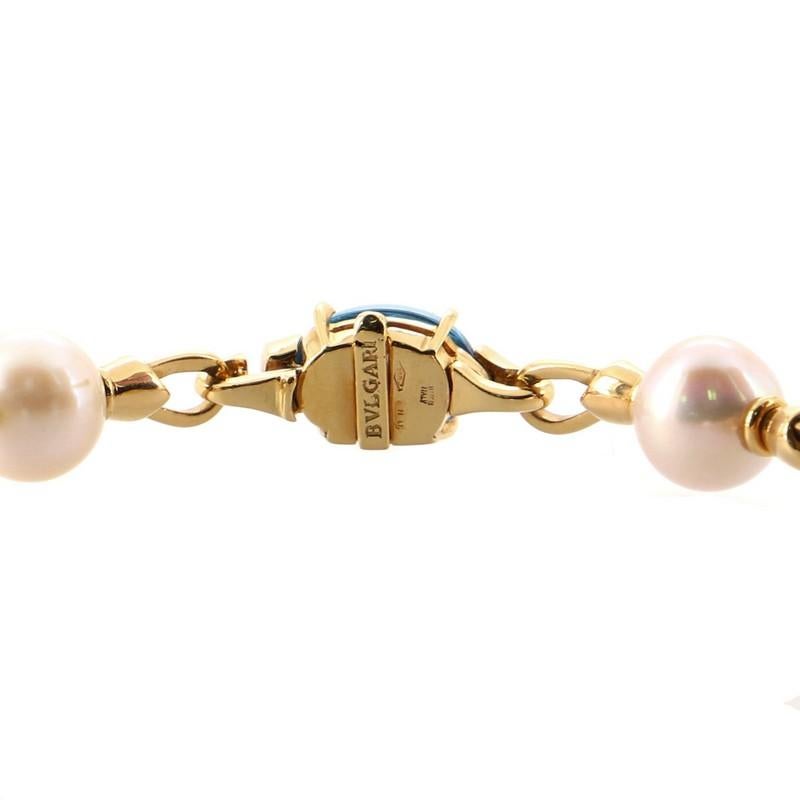 Bvlgari Allegra Station Chain Link Bracelet 18k Yellow Gold with Gemstones In Good Condition In New York, NY