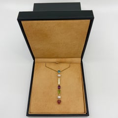 Bvlgari Allegra Tourmaline Peridot Pear & Diamond 18k Yellow Gold Drop Necklace