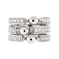 Bvlgari Allegra Dreifacher Ring aus 18 Karat Weißgold mit Diamanten