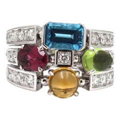 Bvlgari Allegra Weißgold Multi Stein Diamant Ring