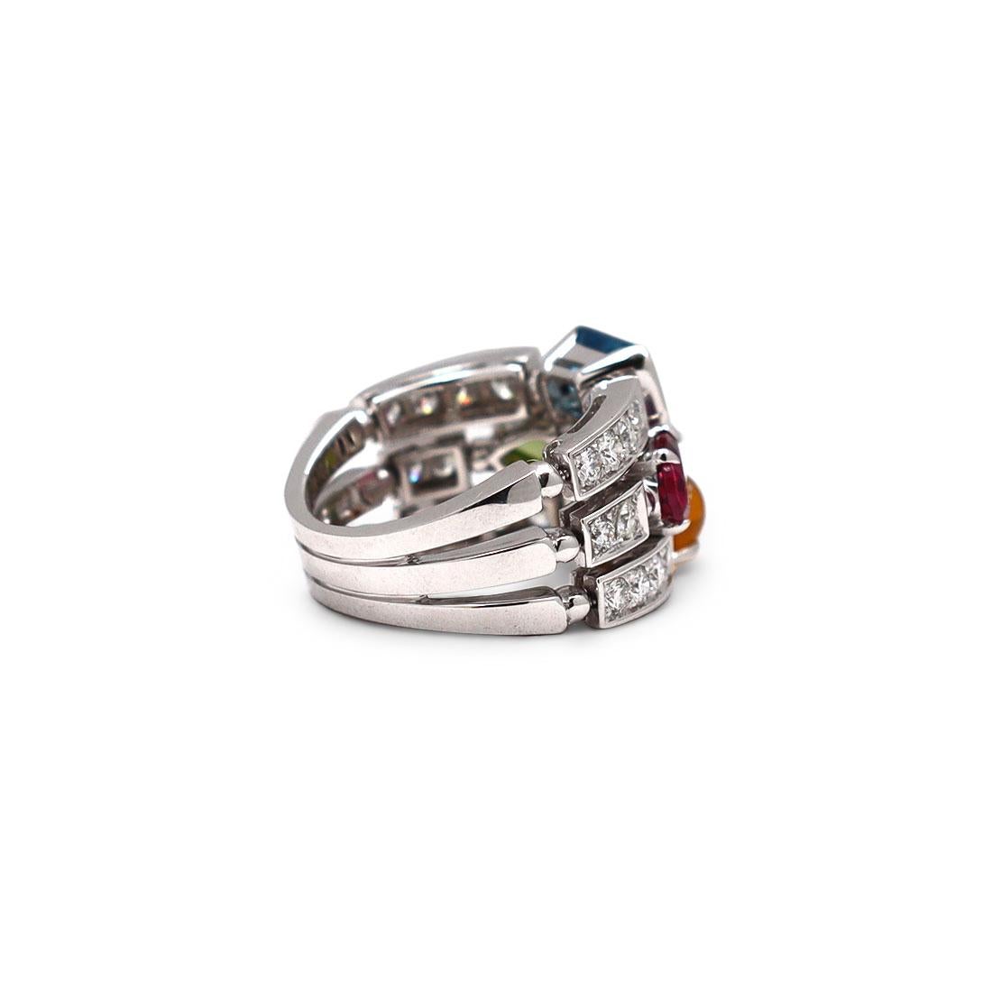 white gold multi-stone ring