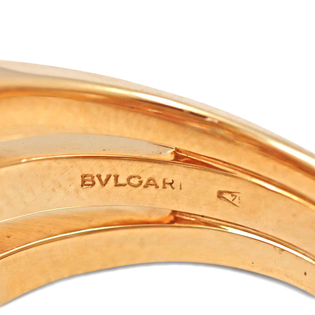 Brilliant Cut Bvlgari Allegra Yellow Gold Multi Stone Diamond Three Band Ring