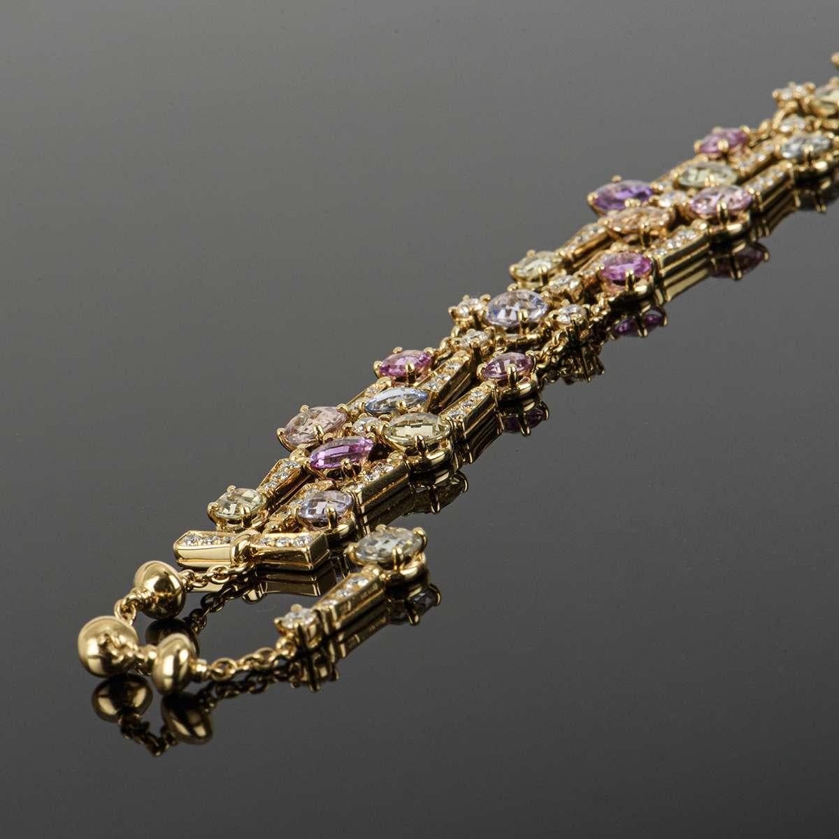 Women's Bvlgari Allegra Yellow Gold Sapphire and Diamond Bracelet