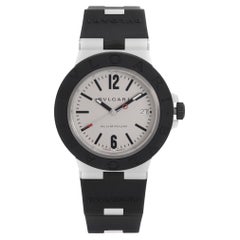 Bvlgari Aluminium Date Rubber Strap Gray Dial Automatic Unisex Watch 103382