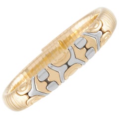 Bvlgari Alveare 18 Karat Yellow Gold and Stainless Steel Bracelet