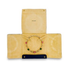 Bvlgari Alveare, collana a stazione in oro giallo 18 carati con tormalina rosa/verde