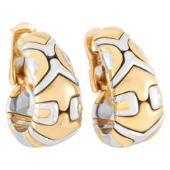 Bvlgari Alveare 18k Yellow and White Gold Hoop Earrings