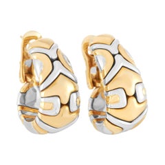 Bvlgari Alveare 18k Yellow and White Gold Hoop Earrings