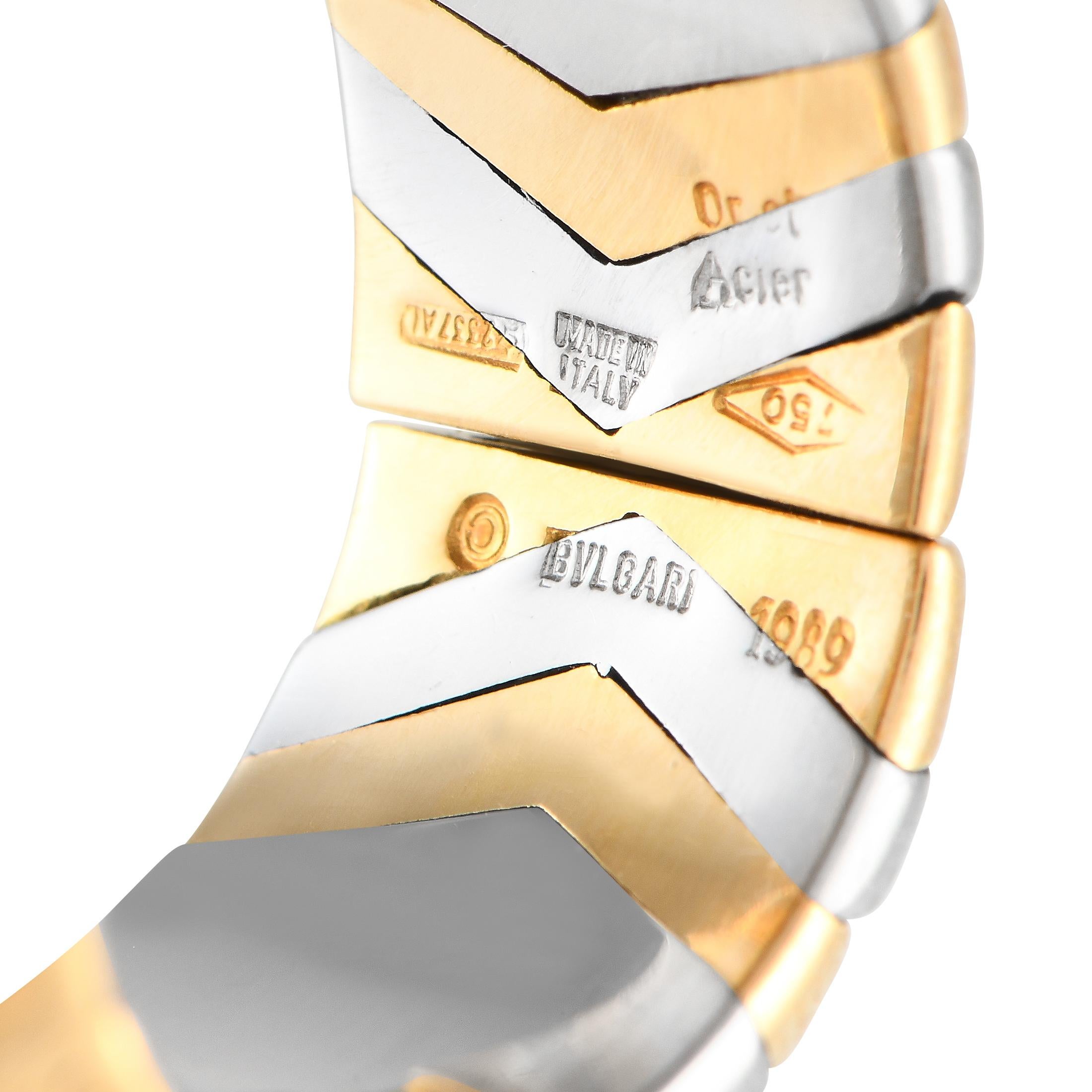 Women's Bvlgari Alveare 18K Yellow Gold and Stainless Steel Ring BV14-012524