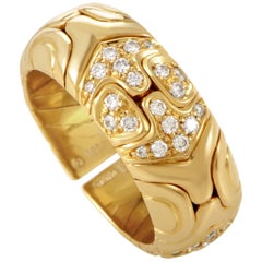 Bvlgari Alveare 18 Karat Yellow Gold Diamond Band Ring