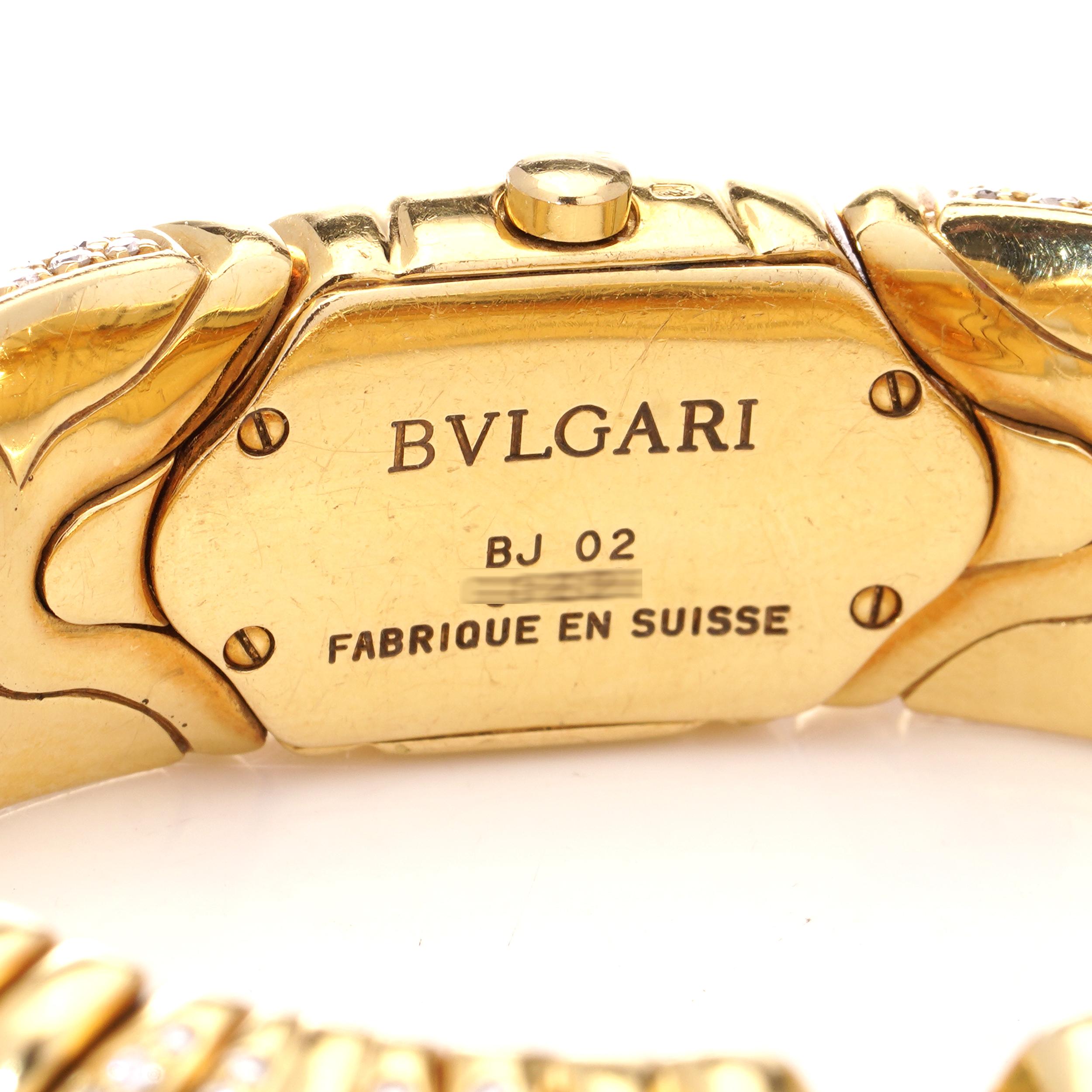 Bvlgari  'Alveare' 18kt. Yellow gold and Pavé set Diamond Watch-Bracelet For Sale 1