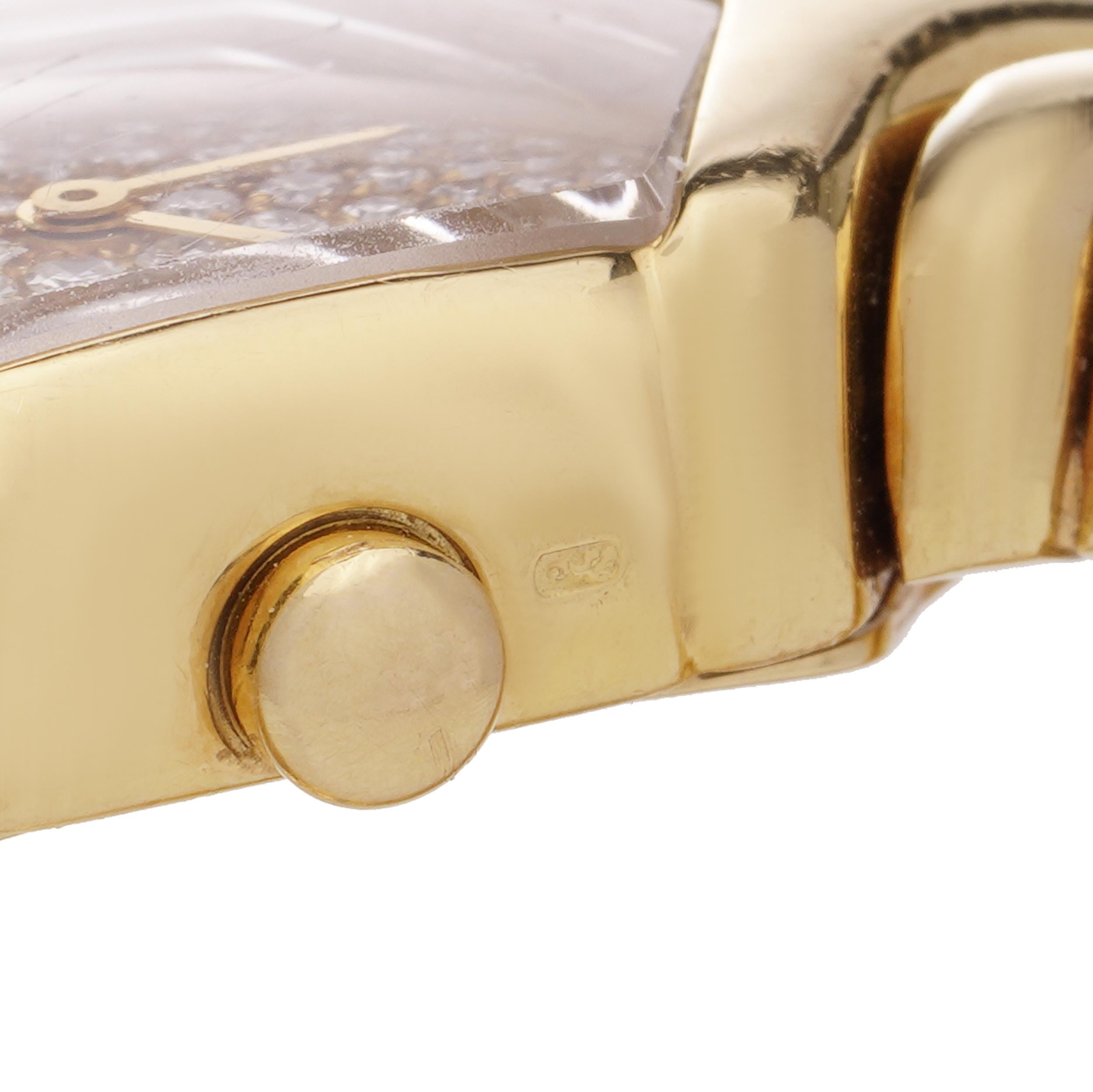 Bvlgari  'Alveare' 18kt. Yellow gold and Pavé set Diamond Watch-Bracelet For Sale 2