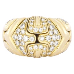 Bvlgari Alveare Diamond Band Ring in Yellow Gold