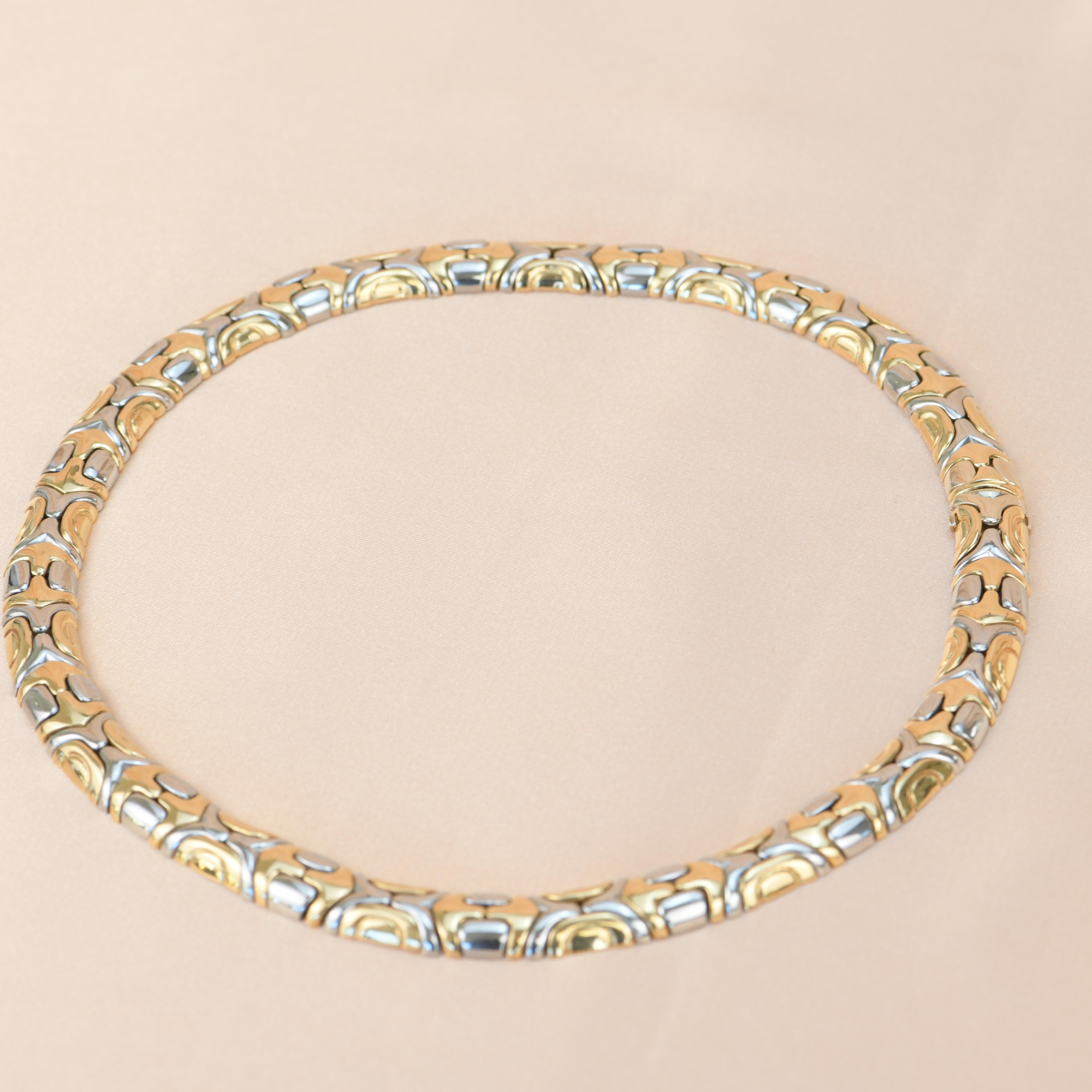 Choker-Halskette aus Gold und Stahl von Bvlgari Alveare für Damen oder Herren