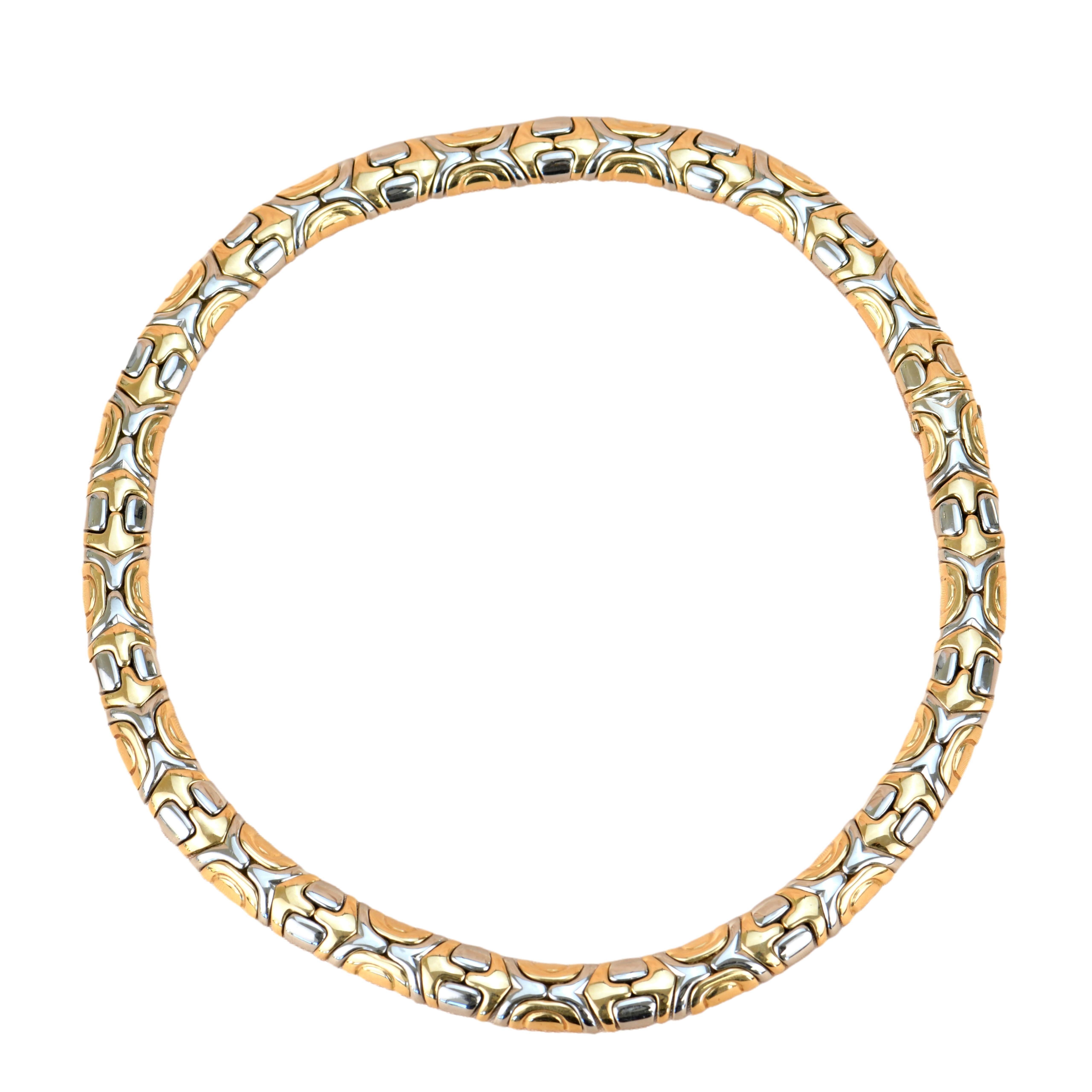 Bvlgari Alveare Gold and Steel Choker Necklace