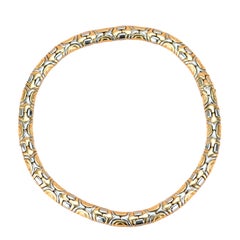 Retro Bvlgari Alveare Gold and Steel Choker Necklace