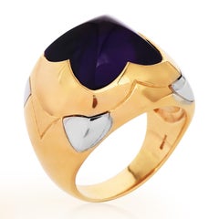 Bvlgari Cocktailring mit Amethyst, 18 Karat zweifarbiges Gold, Pyramiden-Kollektion