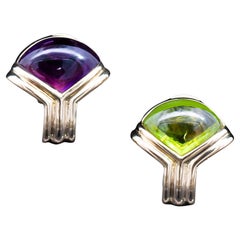 Bvlgari Amethyst & Peridot Earrings Circa 1990s