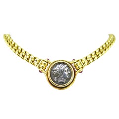 Bvlgari Ancient Coin and Ruby Gold Monete Necklace