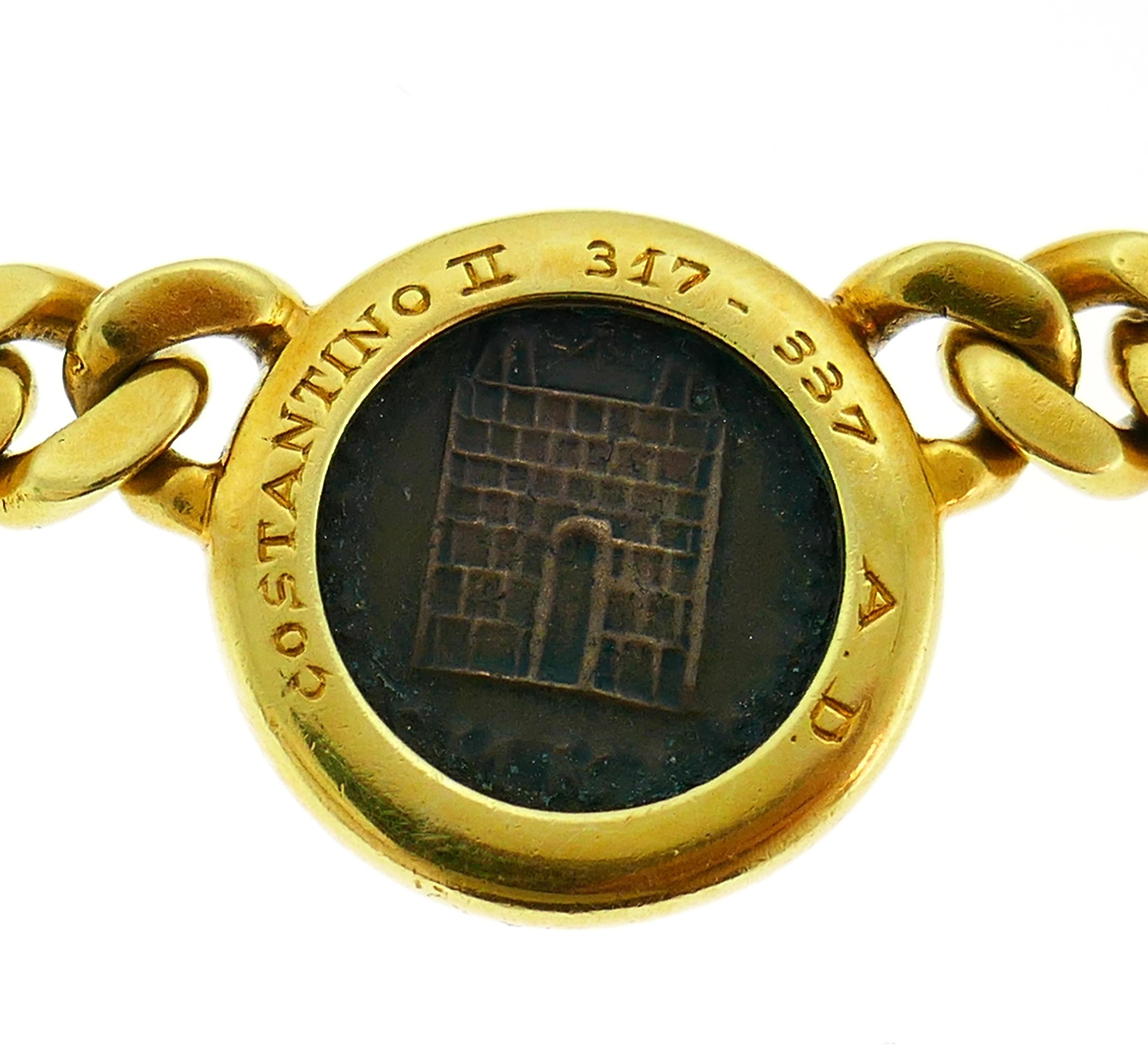 Bvlgari Antike Münze Gelbgold Kette Halskette Bulgari Monete 1