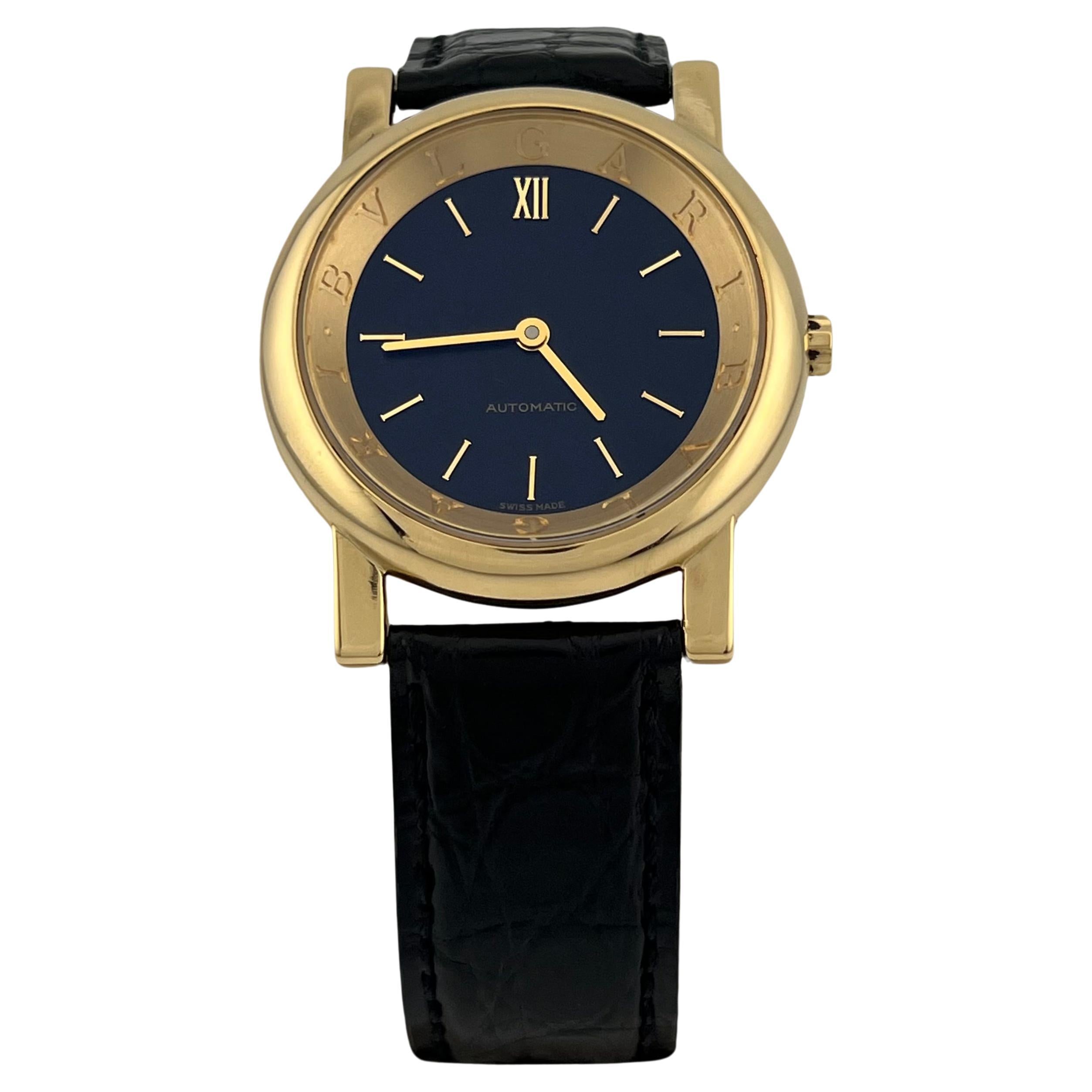 Bvlgari Anfiteatro AT35GL 35mm Oro Giallo 18K Quadrante Nero Automatico Scatola Documenti in vendita