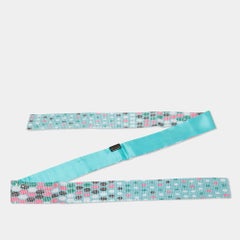 Bvlgari Aqua Green Serpenti Sequin Embellished Silk Bandeau