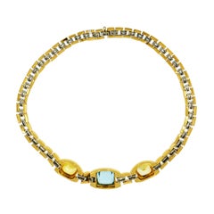 Bvlgari Aquamarine, Yellow Sapphire and Diamond Yellow Gold Necklace