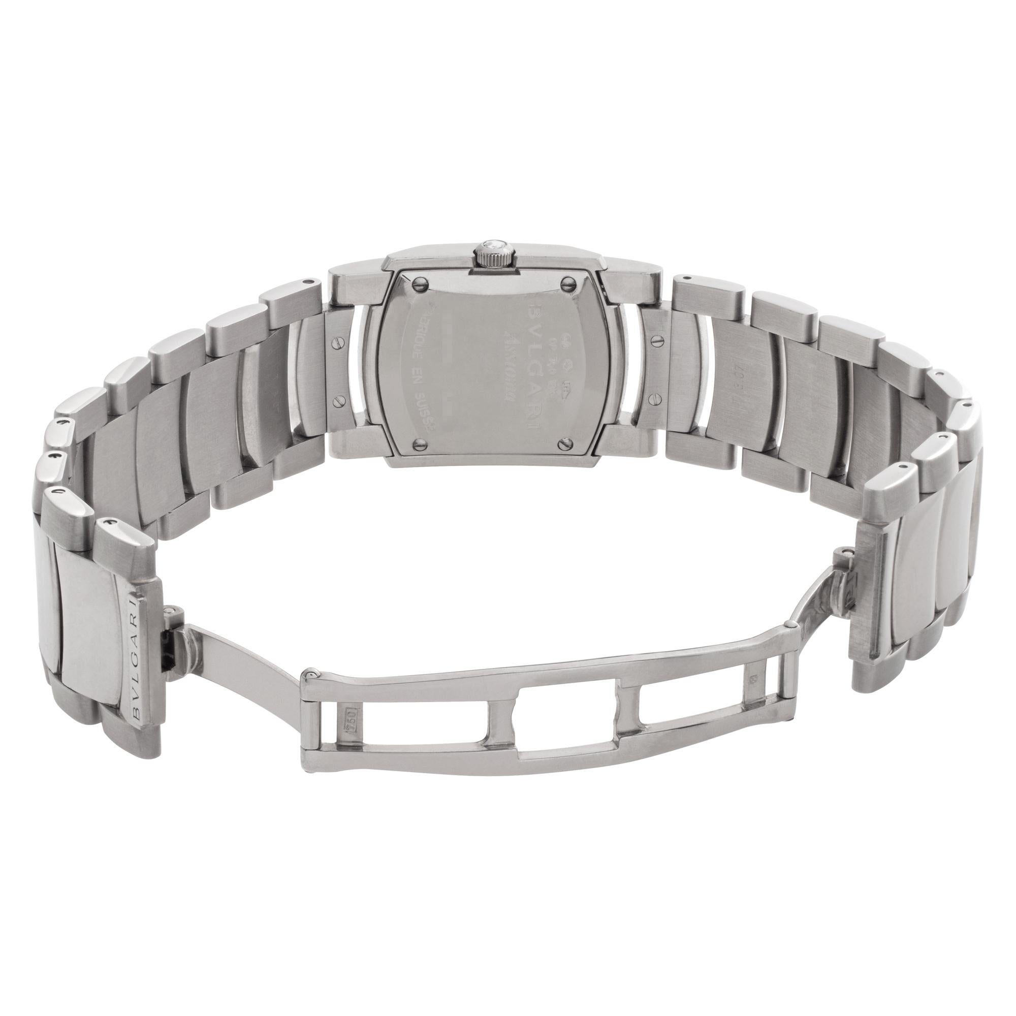 Taille brillant Bvlgari Assioma Montre à quartz en or blanc 18 carats avec diamants en vente