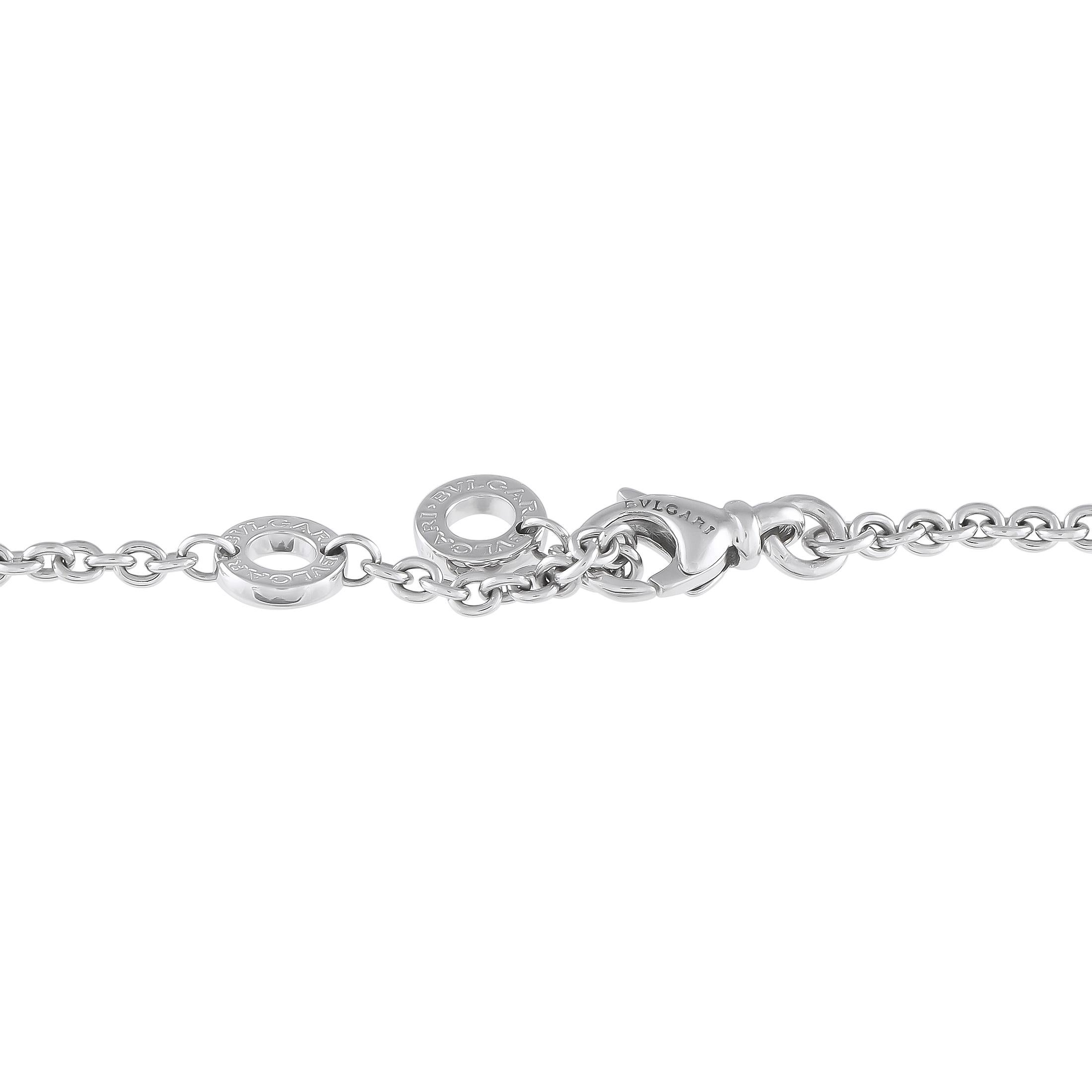 Bvlgari Astrale 18K White Gold Pendant Necklace In Excellent Condition In Southampton, PA