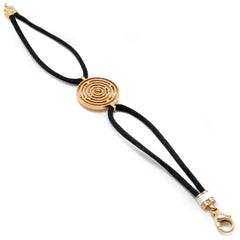 Bvlgari Astrale 18K Yellow Gold Black Cord Bracelet
