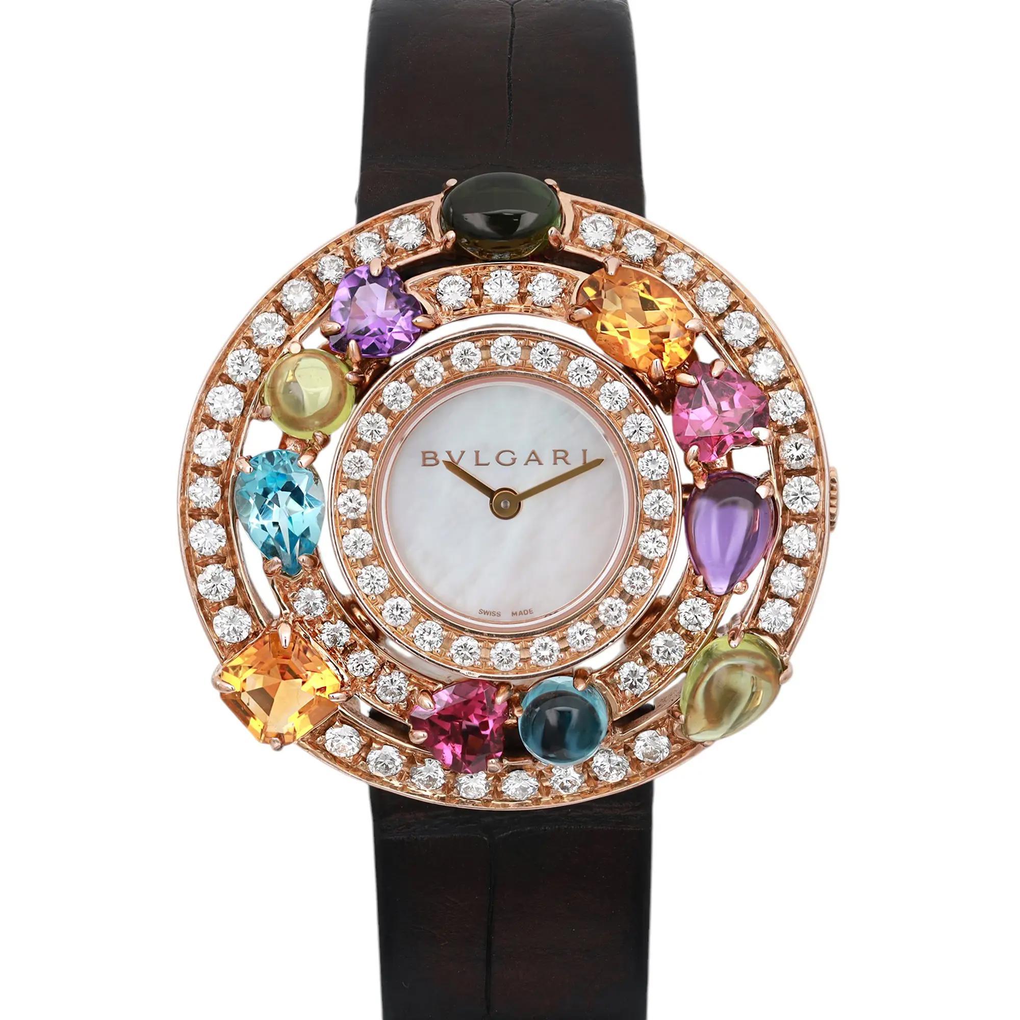 Pre-owned good condition. The band has visible used signs on the inner side of the band.  Comes with a Bvlgari Box. 

General Information
Brand: Bvlgari
Model: Bvlgari Astrale
Model Number: AEP36D2CWL
Type: Wristwatch
Department: Women
Style: