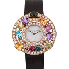 Bvlgari Astrale 36mm Rose Gold Gemmed Diamond MOP Dial Watch AEP36D2CWL