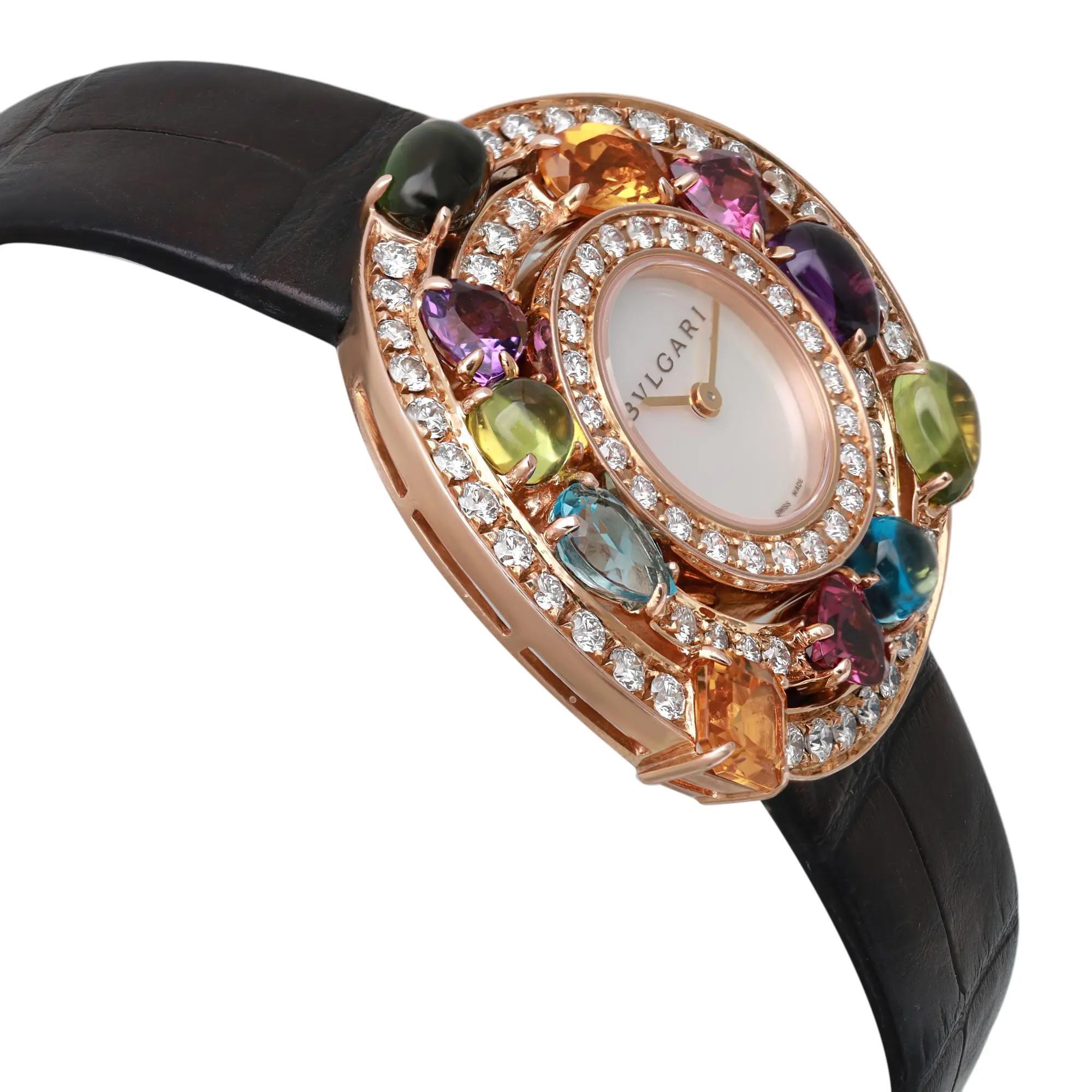 Women's Bvlgari Astrale 36mm Rose Gold Gemmed Diamond MOP Dial Watch AEP36D2CWL For Sale