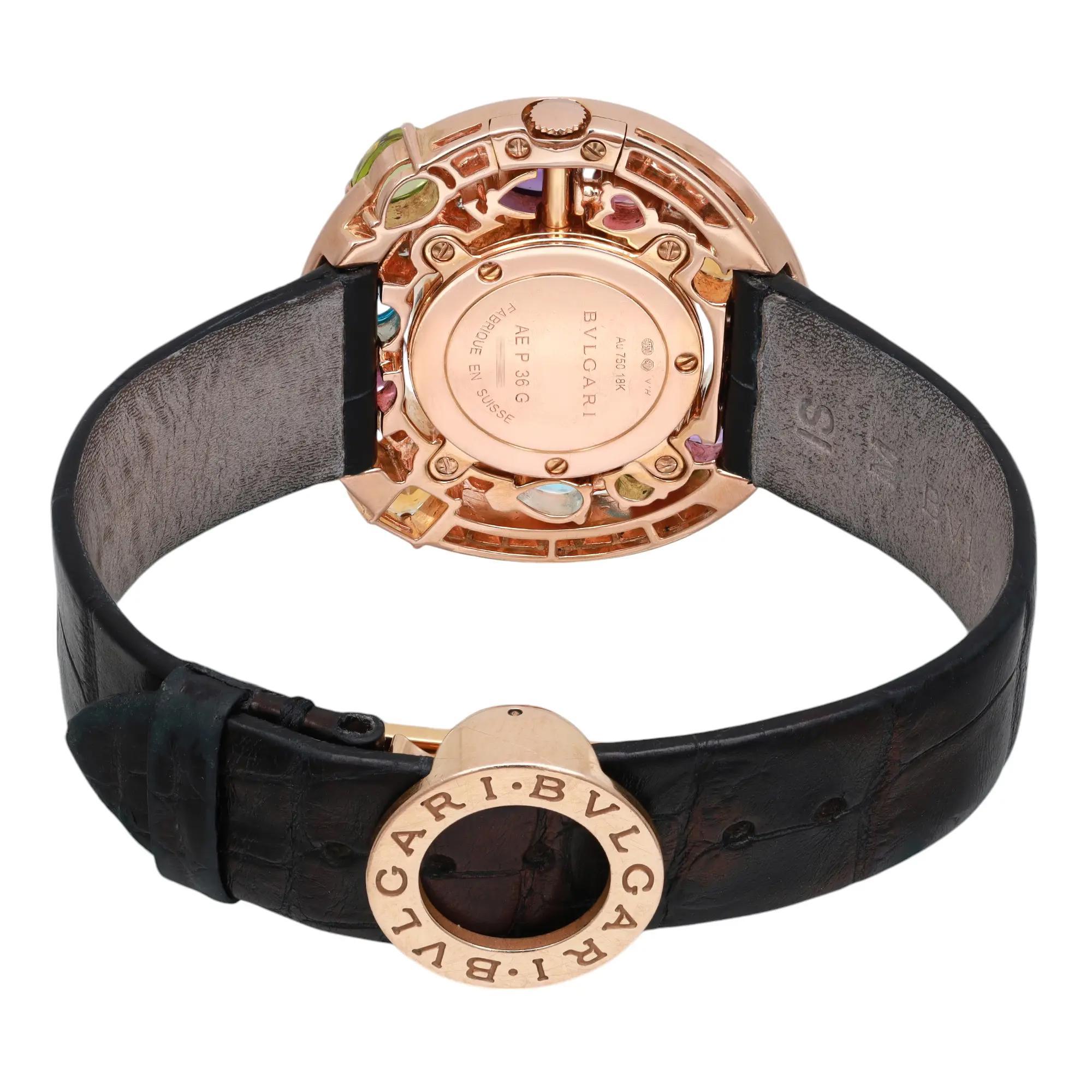 Bvlgari Astrale 36mm Rose Gold Gemmed Diamond MOP Dial Watch AEP36D2CWL For Sale 1
