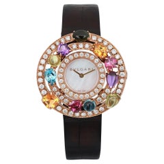 Bvlgari Astral 36mm Rose Gold Gemmed Diamond MOP Dial Watch AEP36D2CWL